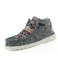 High-Top Canvas-Loafer für Damen und Herren mit Südwest-Muster und gesprenkelter Sohle. - 36 / Grau