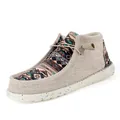 Beigefarbene High-Top-Canvas-Loafer mit Tribal-Print und gesprenkelter Sohle - 36 / Beige