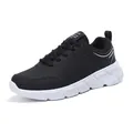 Classiche sneakers casual in pelle bianca e nera da donna con suola spessa strutturata - 38 / Nero/Bianco
