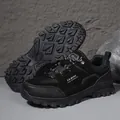 Professional black waterproof outdoor hiking shoe with rugged anti-slip rubber sole - 36 / Black
