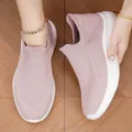 Sneaker a calzino in mesh rosa traspirante slip-on per donna con suola bianca flessibile - 36 / Rosa