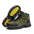 Professional men's olive green high-top hiking boots with non-slip deep-tread rubber sole - 36 / Army Green