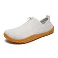 Atmungsaktive cremefarbene Flyknit-Barfußschuhe mit robuster Gummisohle für Herren - 36 / Beige