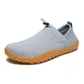 Breathable knit men's barefoot shoes with slip-on design and durable rubber sole - Light Gray