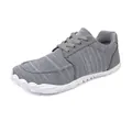 Mocassins décontractés gris en flyknit respirant avec semelle blanche souple pour la marche - 36 / Gris