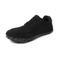 Chaussure de marche pieds nus en maille noire respirante à lacets pour hommes et femmes - 36 / Noir