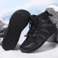 Botas de nieve negras cálidas para niños con forro polar y puntera ancha kids - 28 / Negro