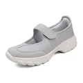 Zapatillas Mary Jane grises cómodas y transpirables con correa de velcro ajustable para mujer - 35 / Gris
