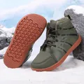 Botas de nieve cálidas para niños en verde oliva con puntera ancha y forro polar. - 28 / Verde Militar