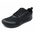 Minimalist all-black casual sneaker with breathable mesh upper and thin flexible sole - 37 / Black