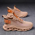 Khaki breathable flyknit blade sneakers for men with hollowed-out sole - 36 / Terracotta Warriors