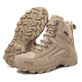 Sand-colored men's tactical combat boots with durable anti-slip rubber soles - 39 / Mid-Top Tactical Boots (MX-06) / Sand