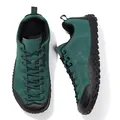 Teal green low-top hiking shoes for outdoor activities with anti-slip textured rubber soles - 36 / Green