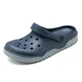 Navy blue dual-wear clogs with non-slip thick grey sole for outdoor use - 36 / Dark Blue