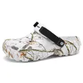 White camouflage patterned clogs with breathable holes and adjustable black heel strap - 40 / Camo White