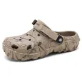 Camouflage pattern clog shoe with adjustable heel strap and breathable design. - 40 / Camouflage Khaki