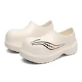 Professional non-slip waterproof chef work shoes in off-white with thick soft soles. - 36-37 / White