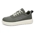 Armeegrüne Mesh-Freizeitschuhe für Herren mit breiter Zehenbox und weißer Sohle - 36 / Armeegrün