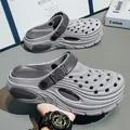 Dicke Sohle EVA Strandclogs in Grau mit atmungsaktivem Lochdesign für Damen und Herren. - 37-38 / Grau