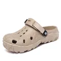 Khaki breathable soft-sole clog shoes with adjustable heel strap and sport logo - 40 / X6588 Series (X6588) / Camouflage Khaki