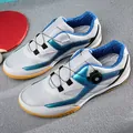 Children's breathable table tennis shoes with rotary buckle in white and blue - 30 / Grey Blue
