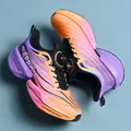 Vibrant gradient carbon plate running shoes for men with breathable mesh and rotary buckle. - 34 / Purple Star