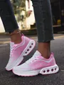 Detalle de zapatillas de malla transpirable rosa y blanco con suela de aire para mujer - 36 / Blanco y Rosa