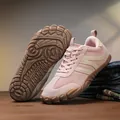 Rosa minimalistische Barfußschuhe für Fitness mit breiter Zehenbox und Profilsohle - 36 / Fitness Barfuß Sportstil / Rosa