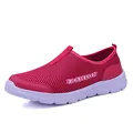 Zapatos de agua de malla rosa transpirable para hombre y mujer, zapatillas de trekking - Rosa rojo
