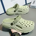 Zoccoli in EVA con suola spessa verde avocado per uomo e donna, sandali da spiaggia - Verde