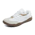 White and beige outdoor hiking shoes featuring non-slip rugged rubber soles for camping - 36 / White Silver