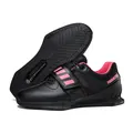 Professional black and pink weightlifting shoes for gym powerlifting and heavy squats - 36 / Black Pink