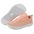 Salmon pink wide-toe breathable fly-woven barefoot sneakers for men and women - 36 / Pink