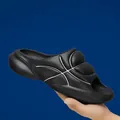 Men's black EVA thick-soled slippers with unique basketball pattern and silver stripes - 40 / Basketball Black