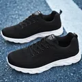 Baskets respirantes en maille pour hommes, noir classique et semelle blanche - 38 / 9022 Noir Blanc