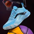 High-performance mid-top basketball shoes for men in stylish light blue color - 36 / Blue