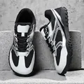 Professional outdoor hiking shoes in black white and silver finish with non-slip sole - 36 / Black Silver