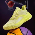 Professional yellow mid-top basketball training shoe for men with textured rubber sole - 36 / Yellow