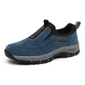 Herren Outdoor-Walkingschuhe aus blauem Wildleder mit robuster rutschfester Gummisohle - 38 / Dunkelblau Lässiger Stil (HT-2938)