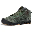 Wasserdichte Winterstiefel für Herren im Camouflage-Look mit warmem Fellfutter und Gummisohle - 39 / Armeegrün