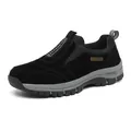 Schwarze Herren-Outdoor-Schlupfschuhe mit rutschfester Sohle zum Wandern und sportlichem Laufen - 38 / Schwarz Lässiger Stil (HT-2938)