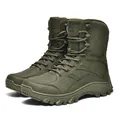 Professional olive green men's high-top tactical combat boots with breathable anti-slip sole - 39 / Army Green