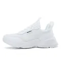Sneakers bianche traspiranti in mesh da donna con suola spessa - 35 / Bianco