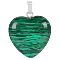 Heart-shaped natural green malachite crystal pendant necklace for DIY jewelry making - 30*30mm Heart Pendant (A278) / Synthetic Malachite