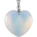 Elegante ciondolo in cristallo opale a forma di cuore per la creazione di collane fai da te - Opale Sintetico