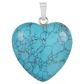 Pendente in turchese a forma di cuore con gancio in argento per gioielli fai da te. - Turchese Blu Sintetico