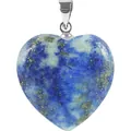 Ciondolo a cuore in lapislazzuli blu con gancio argento per collane fai da te - Lapislazzuli