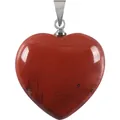 Ciondolo a cuore in diaspro rosso naturale con gancio in argento per gioielli DIY - Diaspro Rosso Naturale