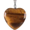 Ciondolo a forma di cuore in pietra naturale occhio di tigre per collana di gioielli fai da te - Occhio di Tigre Giallo Naturale