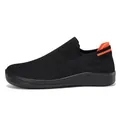 Scarpa a calzino in mesh traspirante da uomo, nera con dettaglio arancione acceso sul tallone - 39 / Nero e Arancione